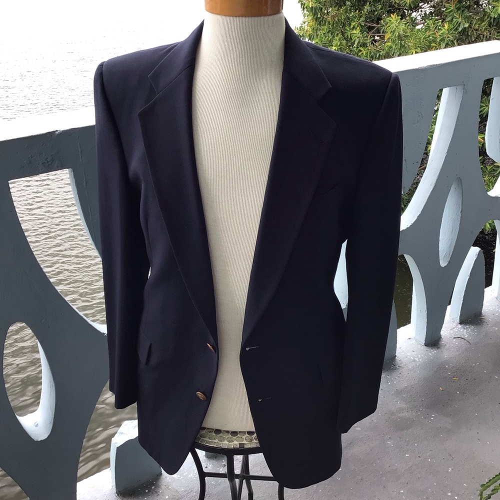 Christian Dior Monsieur Paris NY Men's Navy Blazer Tailored Two-Button Jacket